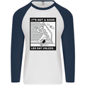 It's Not a Good Leg Day Funny Gym Bodybuilding Mens L/S Baseball T-Shirt White/Navy Blue