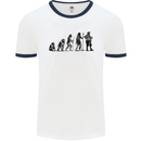 Bavarian Beer Evolution Oktoberfest Mens Ringer T-Shirt White/Navy Blue
