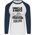 Uncle & Niece Friends for Life Funny Day Mens L/S Baseball T-Shirt White/Navy Blue