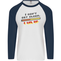 I Don't Get Older Funny Gaming Gamer Birthday Mens L/S Baseball T-Shirt White/Navy Blue