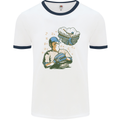 A Baseball Player Mens Ringer T-Shirt White/Navy Blue