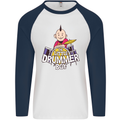 The Little Drummer Boy Funny Drumming Drum Mens L/S Baseball T-Shirt White/Navy Blue