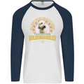 A Goldendoodle Dog Mens L/S Baseball T-Shirt White/Navy Blue