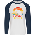 Cat I Do What I Want Funny Kitten Lover Mens L/S Baseball T-Shirt White/Navy Blue