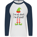 I'm Not Short I'm Elf Sized Funny Christmas Mens L/S Baseball T-Shirt White/Navy Blue