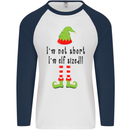 I'm Not Short I'm Elf Sized Funny Christmas Mens L/S Baseball T-Shirt White/Navy Blue