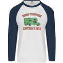 Merry Christmas Shitter's Full Funny Movie Mens L/S Baseball T-Shirt White/Navy Blue