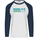 Grandad to Be Newborn Baby Grandparent Mens L/S Baseball T-Shirt White/Navy Blue