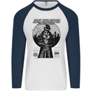 Jack the Ripper Halloween Horror Movie Mens L/S Baseball T-Shirt White/Navy Blue
