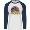 Role Play Games Dragon RPG Dice Funny Mens L/S Baseball T-Shirt White/Navy Blue