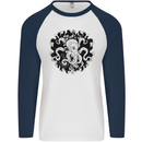 An Octopus in the Deep Ocean Sailing Sailor Mens L/S Baseball T-Shirt White/Navy Blue