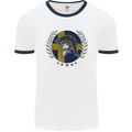 Sweden Bodybuilding Flag Gym Training Swedish Mens Ringer T-Shirt White/Navy Blue