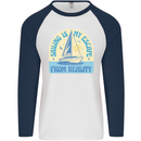 Sailing My Escape From Reality Sailor Mens L/S Baseball T-Shirt White/Navy Blue