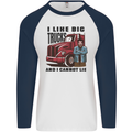 Lorry Driver I Like Big Trucks I Cannot Lie Trucker Mens L/S Baseball T-Shirt White/Navy Blue