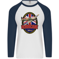 Hawker Hurricane Flying Legend Mens L/S Baseball T-Shirt White/Navy Blue