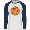 Dadcules Funny Fathers Day Gym Bodybuilding Mens L/S Baseball T-Shirt White/Navy Blue