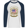 All Men Are Born Equal American America USA Mens L/S Baseball T-Shirt White/Navy Blue