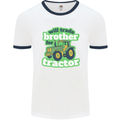 Will Trade Brother For Tractor Farmer Mens Ringer T-Shirt White/Navy Blue