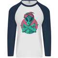 Funny Alien Gangster UFO 2Pac Rap Music Mens L/S Baseball T-Shirt White/Navy Blue