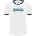 Snowboarding Snow Board Mens Ringer T-Shirt White/Navy Blue