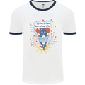 I'm Fine Funny at Fireworks Bonfire Day July 4th Mens Ringer T-Shirt White/Navy Blue