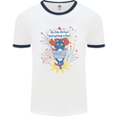 I'm Fine Funny at Fireworks Bonfire Day July 4th Mens Ringer T-Shirt White/Navy Blue