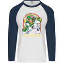 Lepricorn Funny St Patricks Day Leprechaun Mens L/S Baseball T-Shirt White/Navy Blue