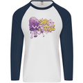 Spore Me the Details Funny Mushroom Mens L/S Baseball T-Shirt White/Navy Blue