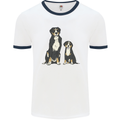 Swiss Mountain Dog & Puppy Sennenhund Mens Ringer T-Shirt White/Navy Blue