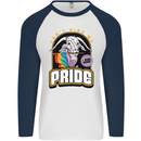 Can't Hide My Pride LGBT Gay Awareness Mens L/S Baseball T-Shirt White/Navy Blue