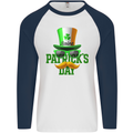 St. Patrick's Day Disguise Funny Mens L/S Baseball T-Shirt White/Navy Blue