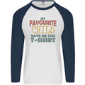 My Favourite Child Gave Me This Fathers Day Mens L/S Baseball T-Shirt White/Navy Blue