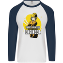 Funny Female Engineer Forget Princess Mens L/S Baseball T-Shirt White/Navy Blue