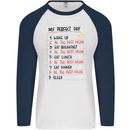 My Perfect Day Be The Best Mum Mother's Day Mens L/S Baseball T-Shirt White/Navy Blue