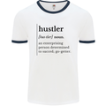 Hustler Definition Entrepreneur Hustle Mens Ringer T-Shirt White/Navy Blue