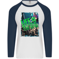 Life Is Better at 130 Bpm Dance Music DJ Mens L/S Baseball T-Shirt White/Navy Blue