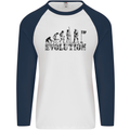 Evolution of a Golfer Funny Golf Golfing Mens L/S Baseball T-Shirt White/Navy Blue