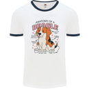 Beagle Anatomy Funny Dog Mens Ringer T-Shirt White/Navy Blue