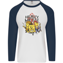 Heavy Metal Chemistry Periodic Table Mens L/S Baseball T-Shirt White/Navy Blue