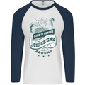Life is Better With Chickens Around Farming Mens L/S Baseball T-Shirt White/Navy Blue