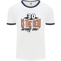 30th Birthday 30 is the New 21 Funny Mens Ringer T-Shirt White/Navy Blue