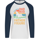 Father's Day Dad Bod It's a Father Figure Mens L/S Baseball T-Shirt White/Navy Blue