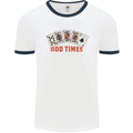 Poker Odd Times Funny Mens Ringer T-Shirt White/Navy Blue