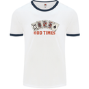 Poker Odd Times Funny Mens Ringer T-Shirt White/Navy Blue