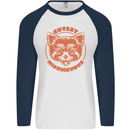 Red Panda Cutest Mischievous Mens L/S Baseball T-Shirt White/Navy Blue