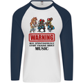 Music Festival Beer Alcohol Gig Dance Rock Mens L/S Baseball T-Shirt White/Navy Blue