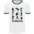 Camera Sutra Funny Photographer Photography Mens Ringer T-Shirt White/Navy Blue