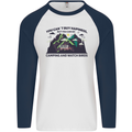 Camping & Bird Watching Funny Mens L/S Baseball T-Shirt White/Navy Blue