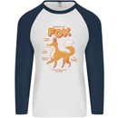 Anatomy of a Fox Funny Foxes Mens L/S Baseball T-Shirt White/Navy Blue