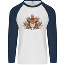 A Trippy Fox With Seven Tails Mens L/S Baseball T-Shirt White/Navy Blue